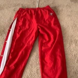 Vintage Red champion tear away pants